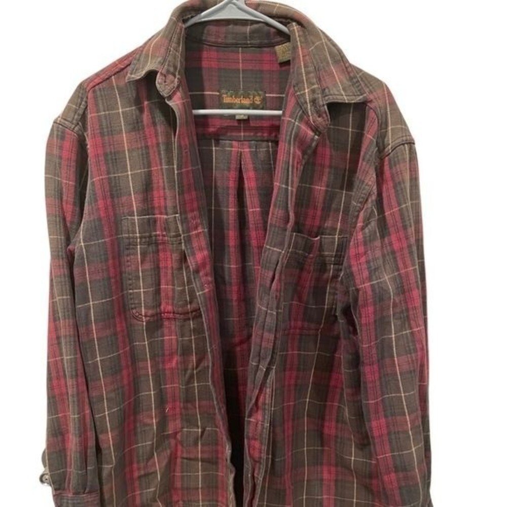 Men's Timberland plaid button down shirt size small